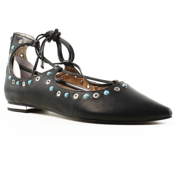 Steve Madden Shoes - STEVE MADDEN Bindi Lace up Black Flats 8.5 New